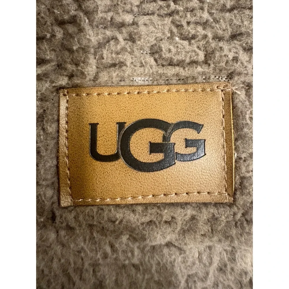 UGG Alexa Throw‎ Blanket Windowpane Plaid Taupe Cream 50x70